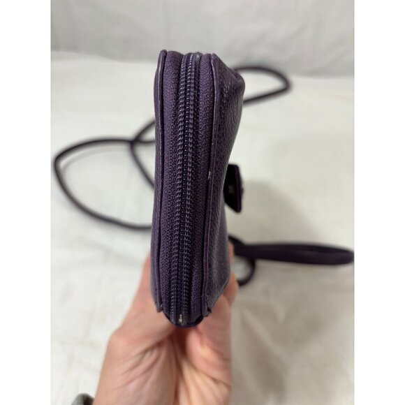 Jacqui Cell Phone Wallet Purple w Shoulder Strap - Picture 7 of 10